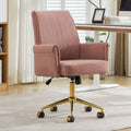 Mid-Back Liftable Office Chair in Light Pink