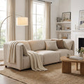 Boucle Modular Sectional Sofa with Plush Comfort - Cream