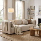 Boucle Modular Sectional Sofa with Plush Comfort - Cream