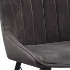 Upholstered Dining Seating with Metal Frame - Channel Tufting - Black or Dark Gray