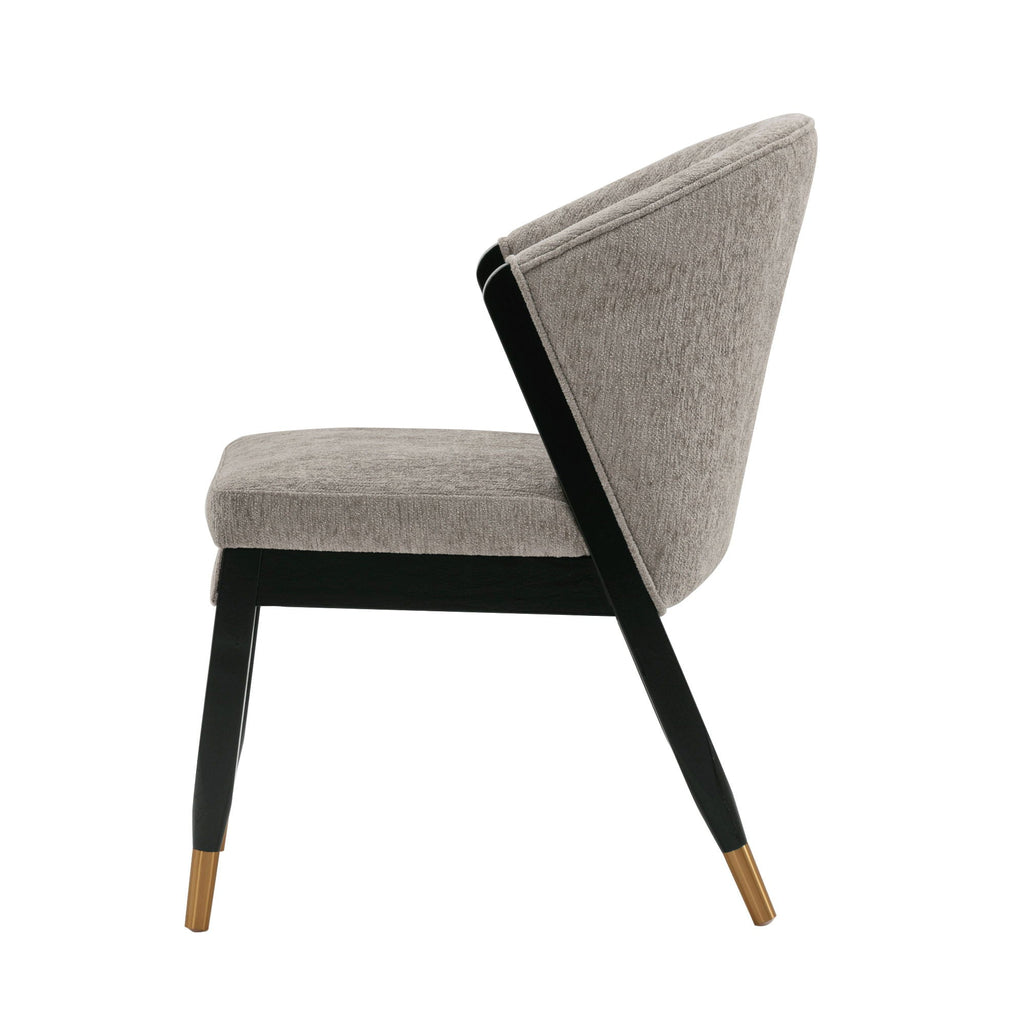 Ola Dining Chair with Solid Elm Wood Frame and High-Density Foam - Beige, Gray, or Dark Gray