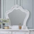 Latisha Mirror in White with Wood Frame - White