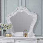 Latisha Mirror in White with Wood Frame - White