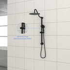 Shower System with 5 Function Rain Hand Shower and Slide Bar Combo - Pearl Silver, Gray, or Black