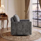 360° Swivel Accent Chair with Chenille Upholstery - Gray