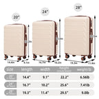 3 Pieces Set Spinner Wheel Luggage With Combination Lock