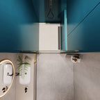 Universal Pivot Shower Door with 1/4" Tempered Glass - Polished Finish