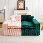 Luxury Multifunctional Sofa for Living Room with Adjustable Layout - Black, Dark Green, White, Pink