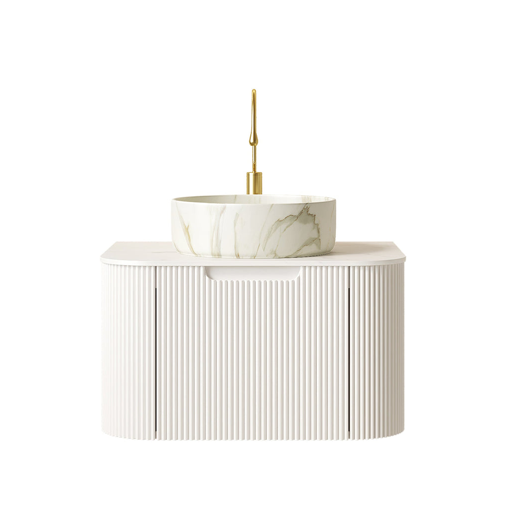 DINA 24" Bathroom Vanity & Sink with Ceramic Basin - Carrara White or White