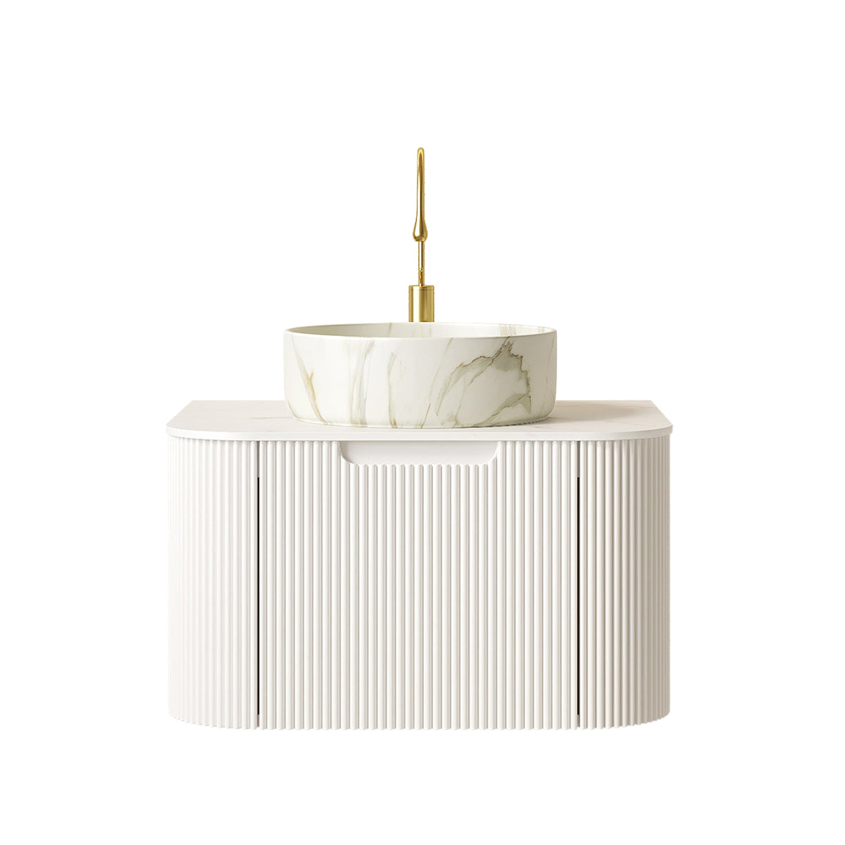 DINA 24" Bathroom Vanity & Sink with Ceramic Basin - Carrara White or White