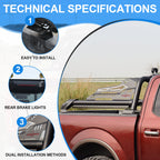 Adjustable Steel Truck Bed Roll Bar with Cargo Stability - Black