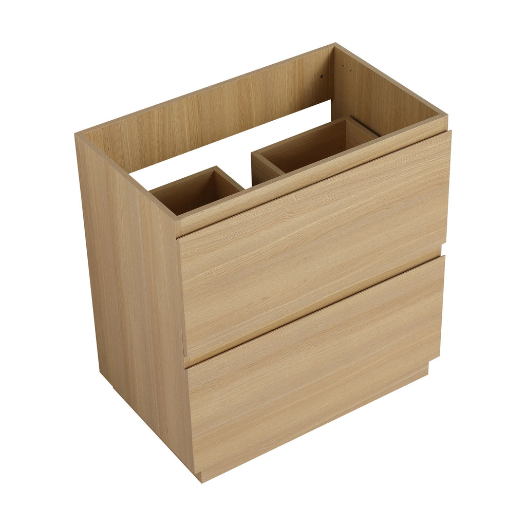 Modern Freestanding Bathroom Vanity Cabinet with Double Drawer - Light Brown or Dark Brown