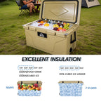 85 Quart Bear-Resistant Rotomolded Cooler with 6-Day Ice Retention - Khaki