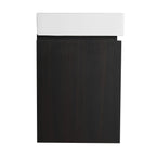 Modern Bathroom Vanity with Ceramic Basin and Storage Cabinet - Light Brown, Black, or White