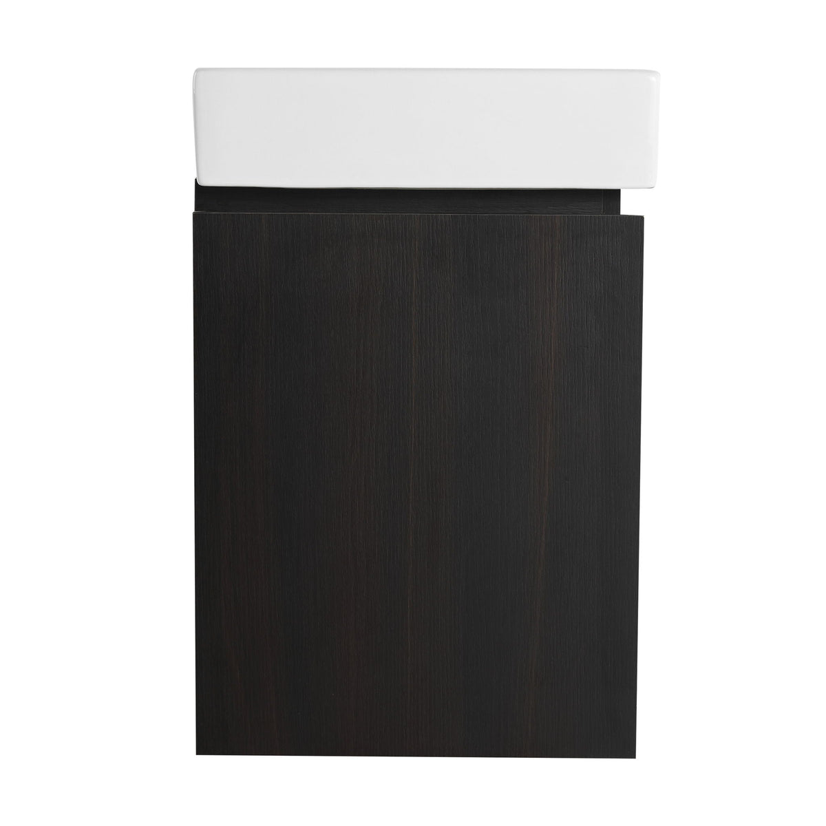 Modern Bathroom Vanity with Ceramic Basin and Storage Cabinet - Light Brown, Black, or White