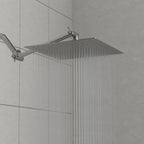Luxury Rain Shower Head with Adjustable Arm - Brushed Nickel