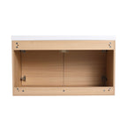 Bathroom Vanity Set with Resin Countertop Sink and 2 Doors - Light Brown Oak