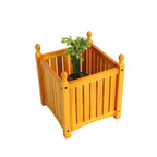 Teak Square Outdoor Flower and Herb Pot with Durable Wood Construction