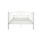 Queen Size Metal Bed Frame with Flower Headboard and Footboard