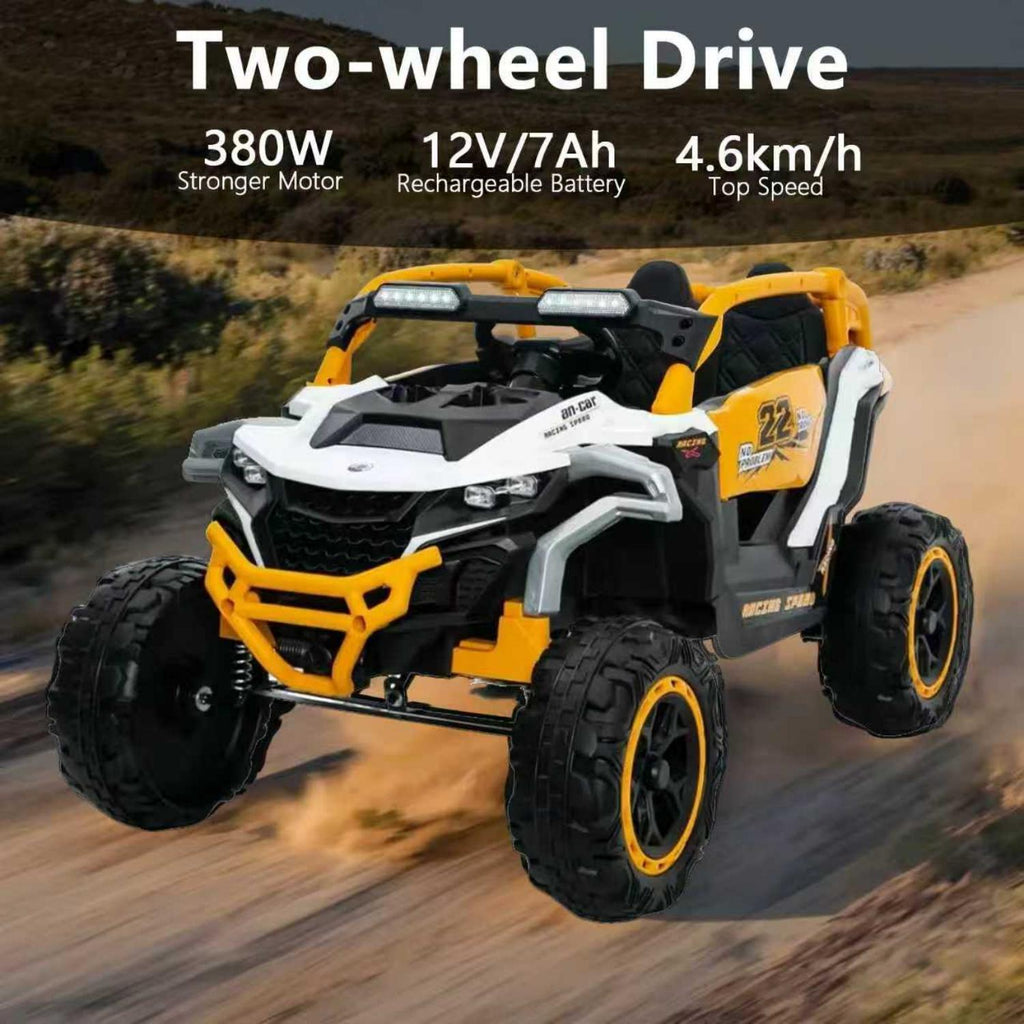12V Kids Electric Truck Ride-On with Remote Control & Suspension - Yellow/White