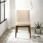 Monza Contemporary Dining Chair Set with Solid Wood Frame - Beige or Dark Green