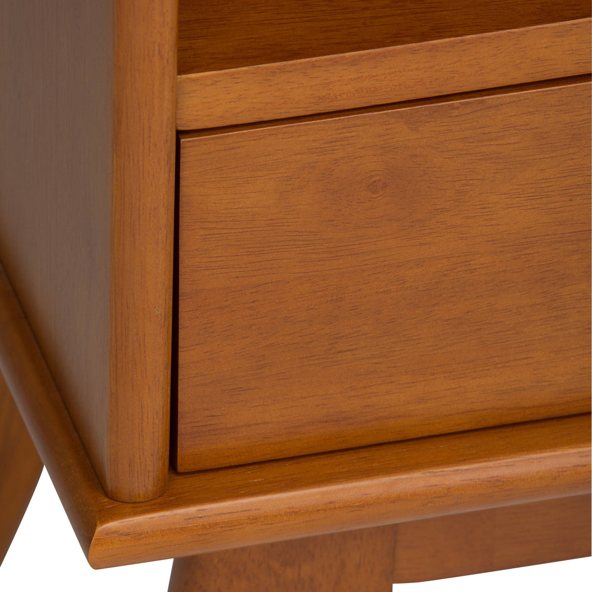 Mid Century Wide Bookcase with Storage Drawers - Multiple Colors