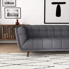 L Shape Sectional Sofa Tufted with Mid-Century Modern Design - Dark Gray or Beige