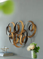 Gold SerethaLeaf Wall Decor with Elegant Leaf Motif - 38.4" W x 21.8" D