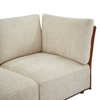 Velora 4-Piece L Shaped Boucle Sectional Sofa with Modular Design - Cream
