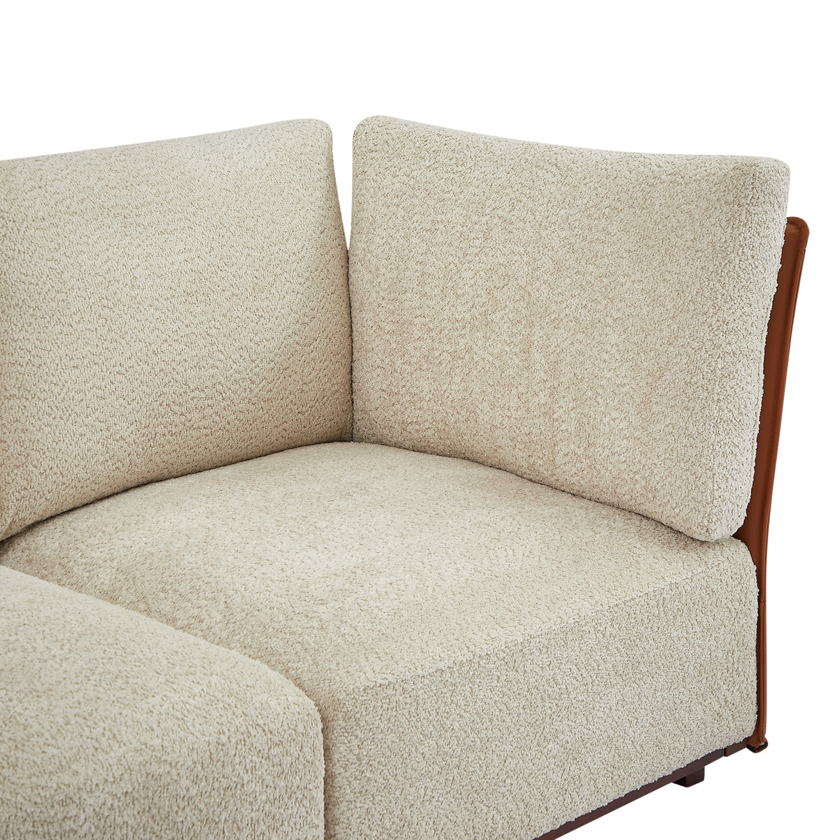 Velora 4-Piece L Shaped Boucle Sectional Sofa with Modular Design - Cream