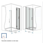 Bifold Shower Door with 6mm Tempered Glass - Brushed Nickel