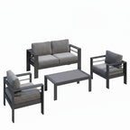 Outdoor Patio Set with All-Weather Cushions - Dark Gray