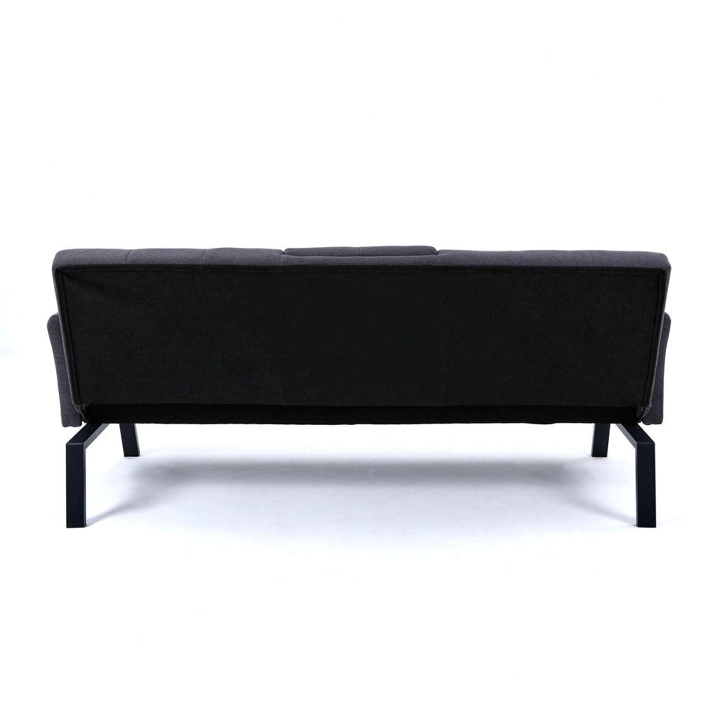 Foldable Sofa Bed with Cup Holder and Solid Wood Frame - Multiple Colors