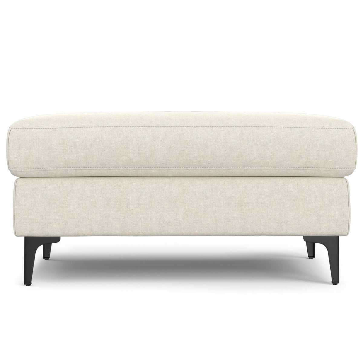Versatile Mid Century Ottoman with Eco-Friendly Upholstery - Beige or Dark Gray
