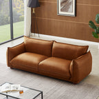 Mid-Century Modern Luxury Sofa with Tufted Design - Light Brown or White