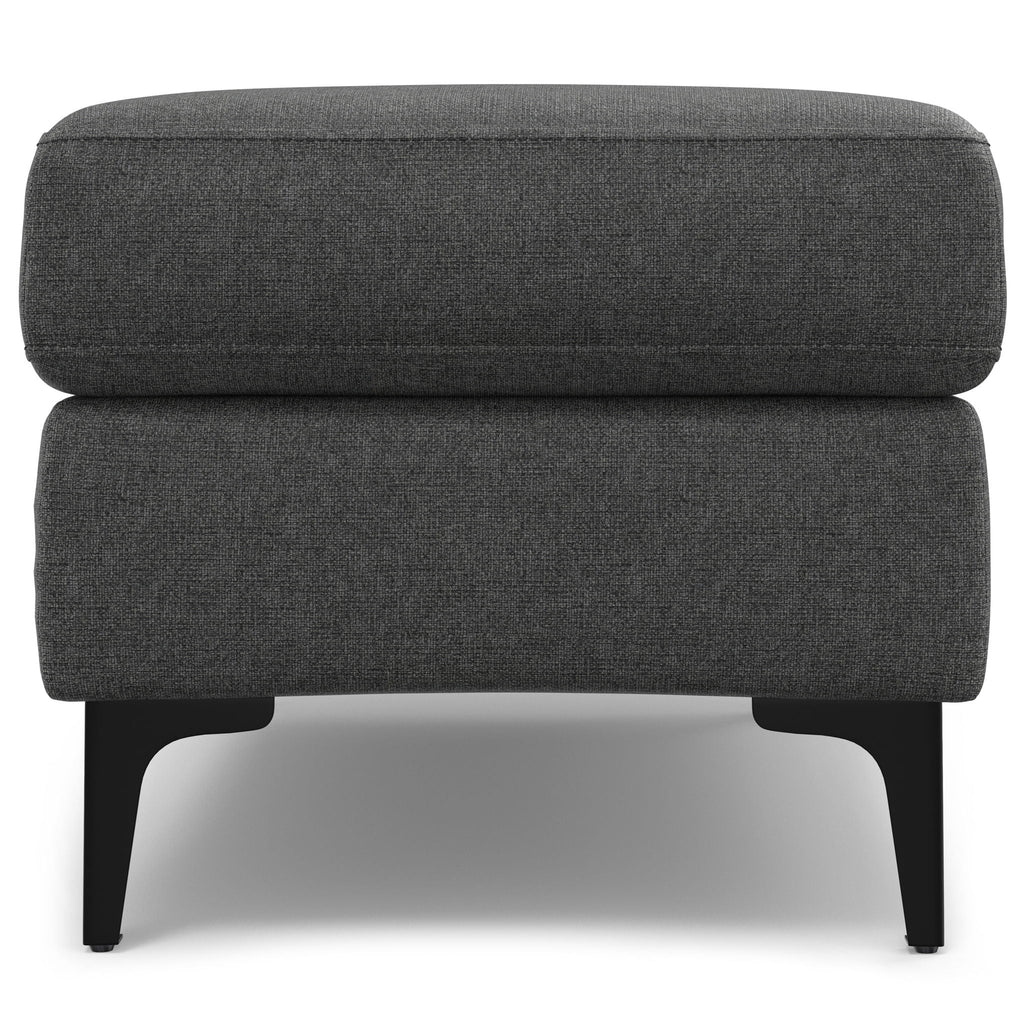 Versatile Mid Century Ottoman with Eco-Friendly Upholstery - Beige or Dark Gray