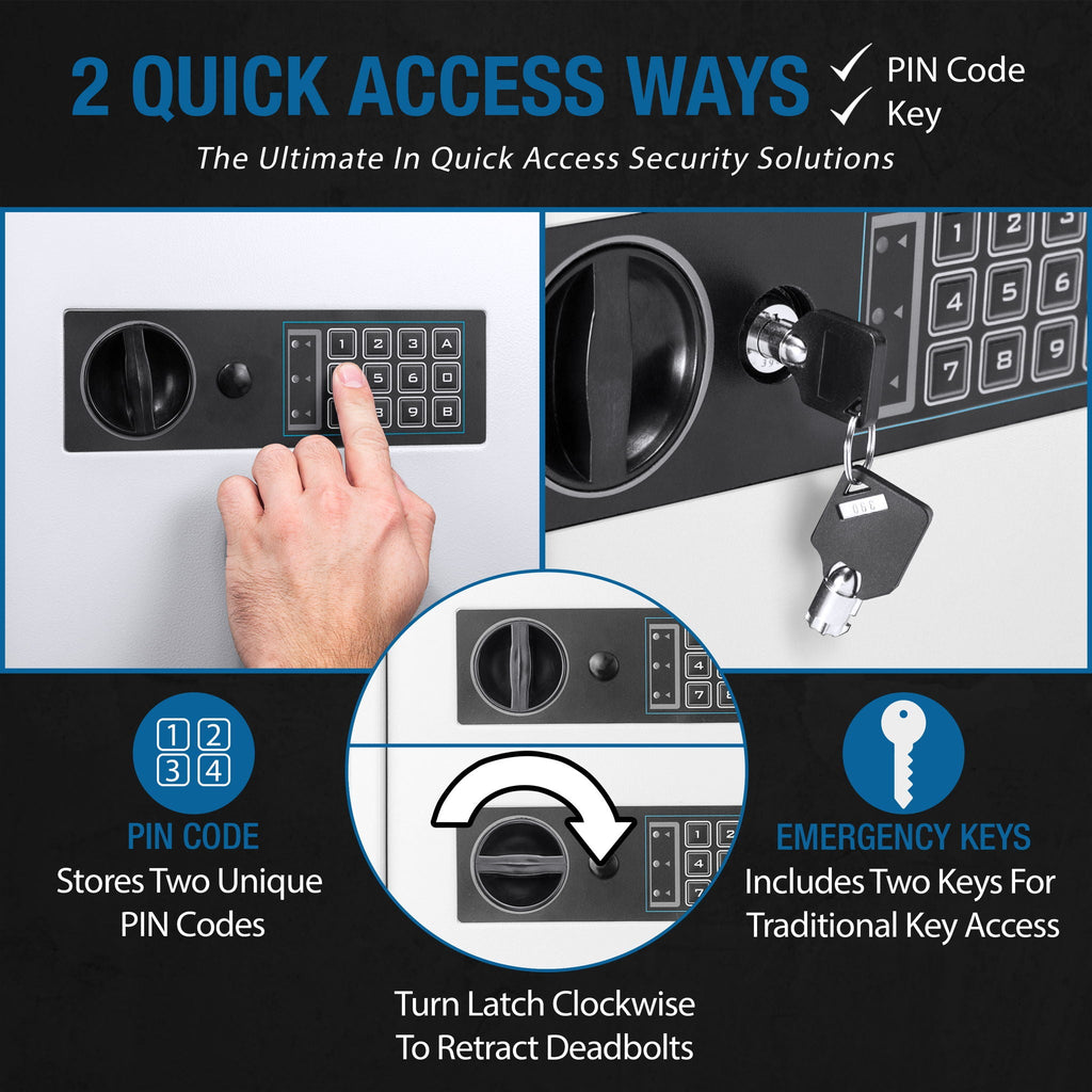 White Digital Keypad Wall Safe Key Cabinet with Secure Steel Construction