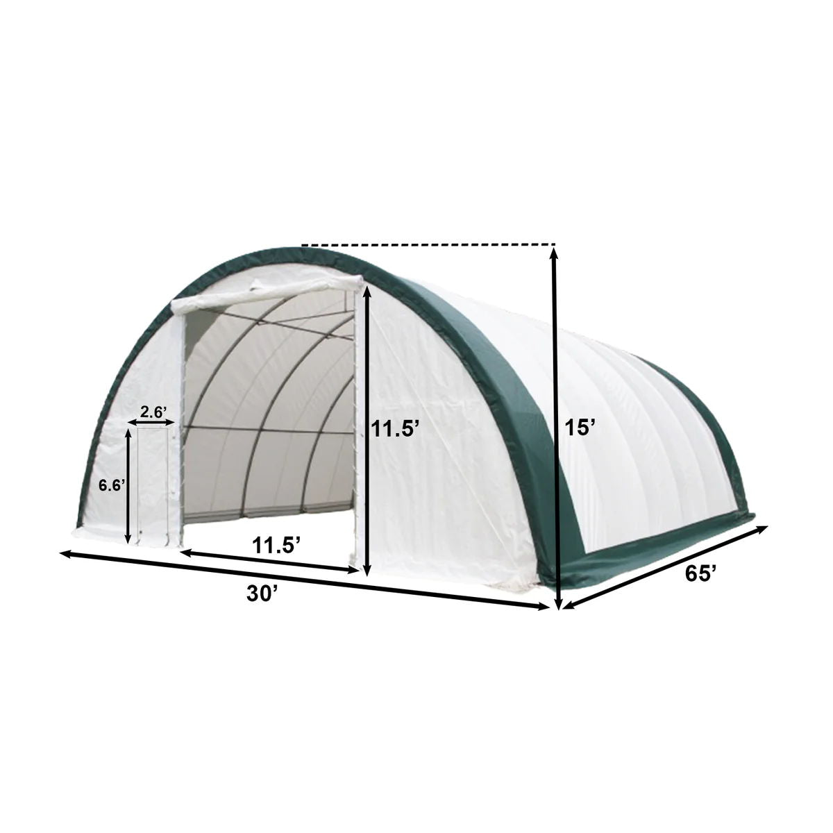 Single Truss Arch Storage PE Shelter - White
