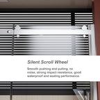 Frameless Shower Door Single Sliding with Adjustable Zinc Roller Rail - Chrome