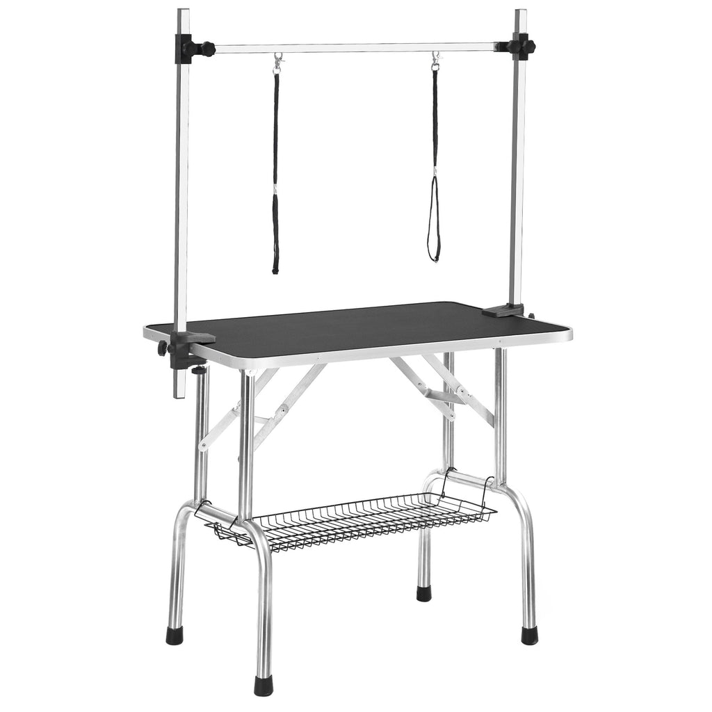 Large Heavy Duty Pet Grooming Table with Adjustable Arm - Black or Blue