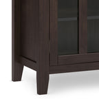 Tall TV Media Stand with Adjustable Storage - Dark Chestnut Brown