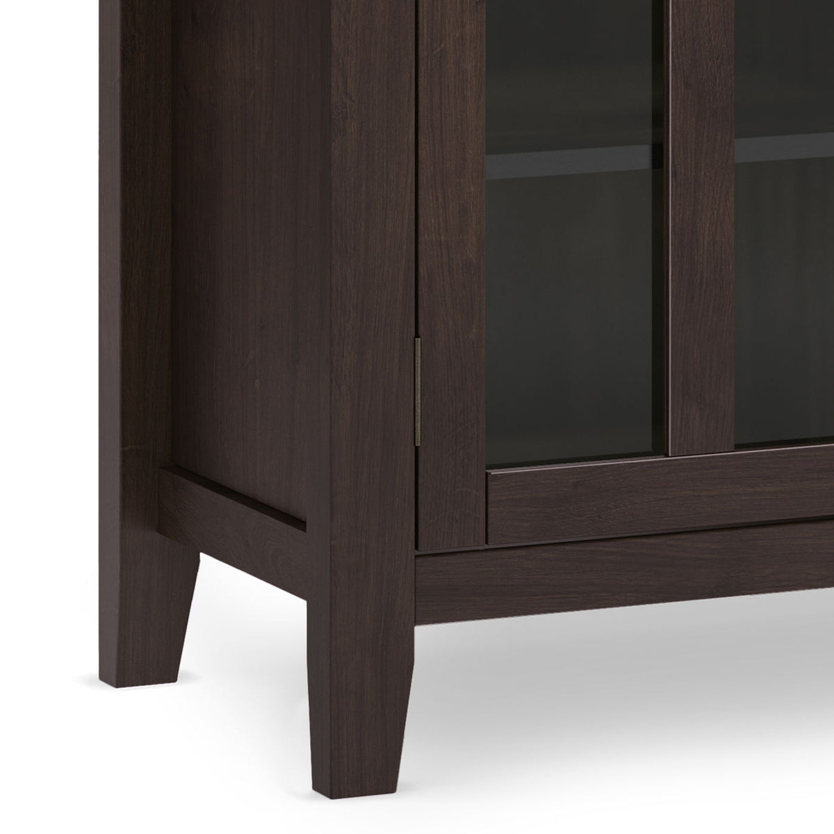 Tall TV Media Stand with Adjustable Storage - Dark Chestnut Brown