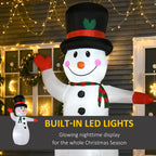 Christmas Inflatables Outdoor Decorations Snowman with LED Lights - White