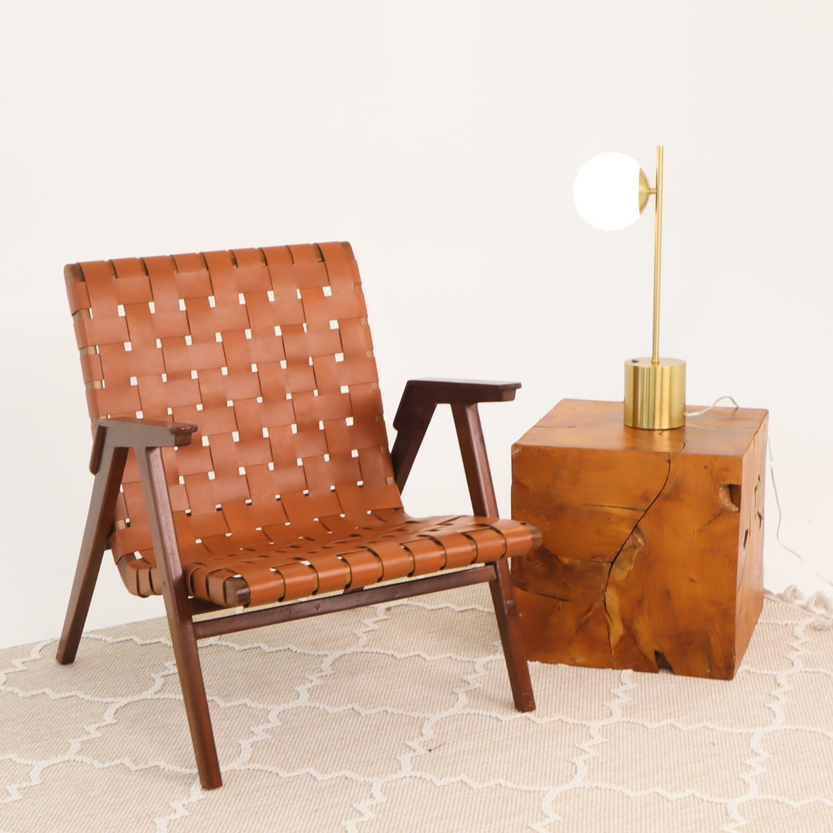 Modern Small Table Lamp with Globe Shade - Gold / White