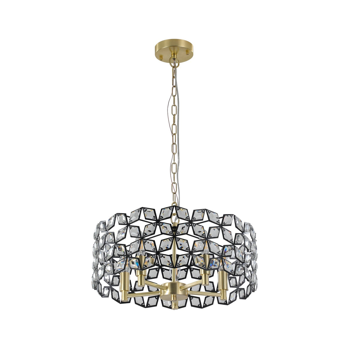 Geometric Crystal Pendant Chandelier with K9 Crystal - Black Gold