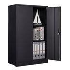 Metal Storage Cabinet With Locking Doors And Adjustable Shelf