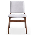 Brown / Light Gray Dining Chair Set with Solid Wood Frame - Set of 2