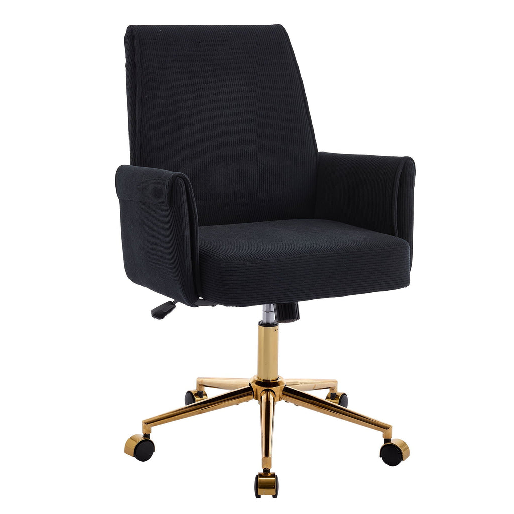 Ergonomic Mid-Back Office Chair with Striped Fabric and Lumbar Support - Multiple Colors