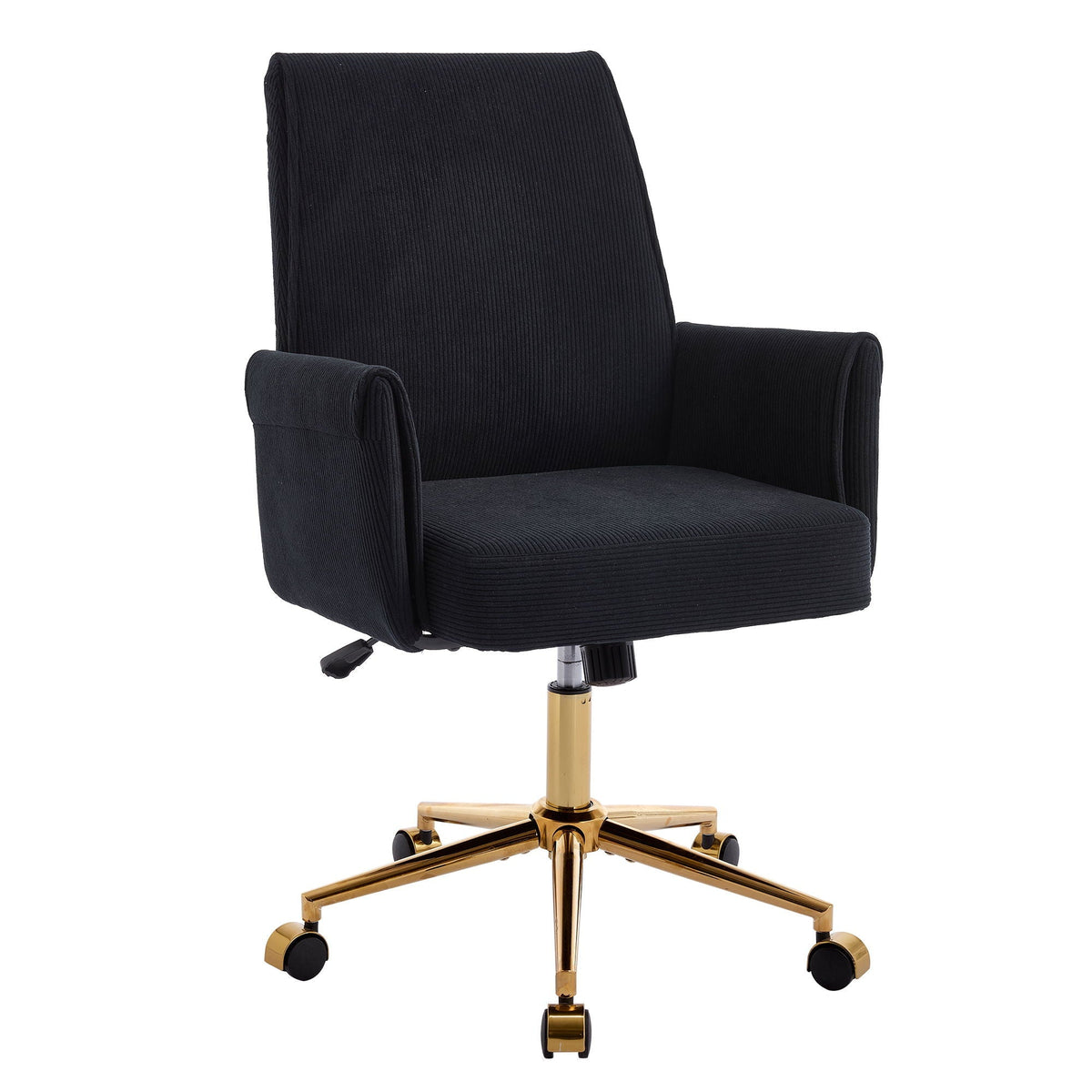 Ergonomic Mid-Back Office Chair with Striped Fabric and Lumbar Support - Multiple Colors