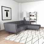 L Shape Sectional Sofa Tufted with Mid-Century Modern Design - Dark Gray or Beige